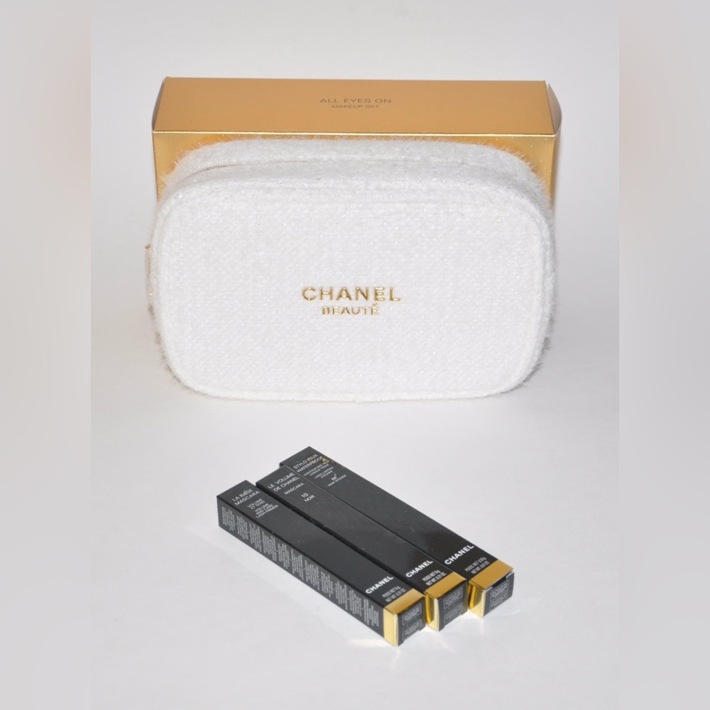 Chanel Holiday 2024 All Eyes On Makeup Bag Gift Set Primer / Mascara / Eyeliner